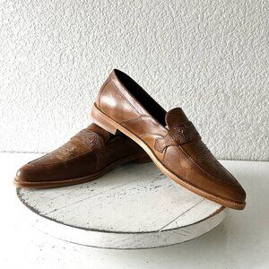 Lane Boots Womens Western Flats MARTINGALE Brown Cowgirl Loafer Slip On 8.5